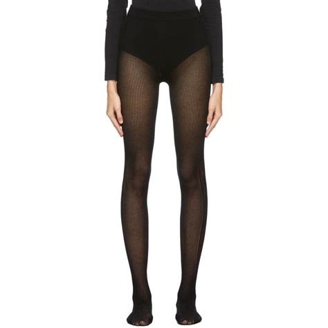 gucci black see through tights|Gucci black distressed tights.